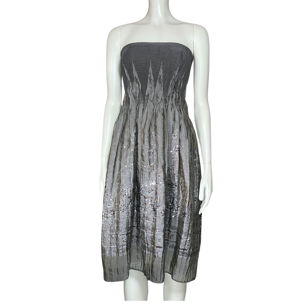 Silver Lapis Anthropologie Sun Dress Beaded Festival Whimisigoth One Size Boho